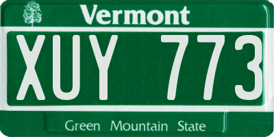 VT license plate XUY773