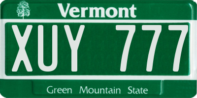 VT license plate XUY777