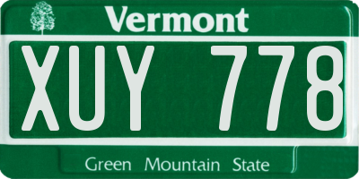 VT license plate XUY778