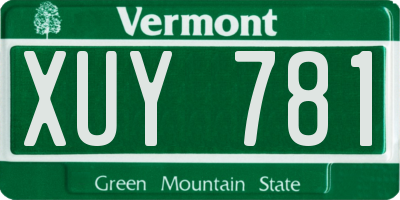 VT license plate XUY781