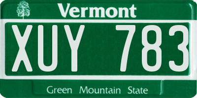 VT license plate XUY783