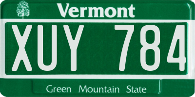 VT license plate XUY784