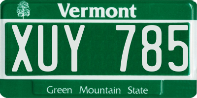 VT license plate XUY785