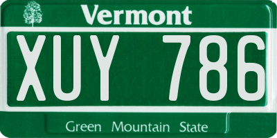 VT license plate XUY786