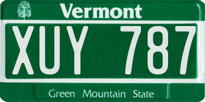 VT license plate XUY787