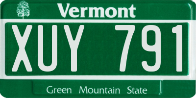 VT license plate XUY791