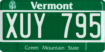 VT license plate XUY795
