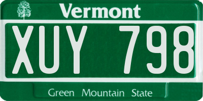 VT license plate XUY798