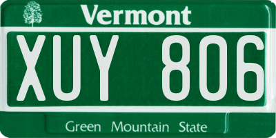 VT license plate XUY806