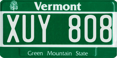 VT license plate XUY808