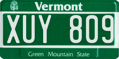 VT license plate XUY809