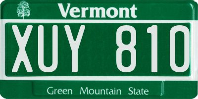 VT license plate XUY810