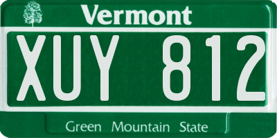 VT license plate XUY812
