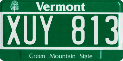 VT license plate XUY813