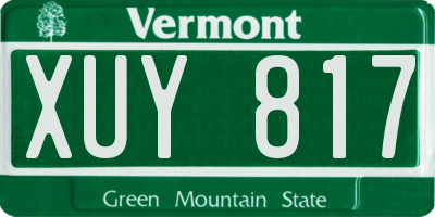 VT license plate XUY817