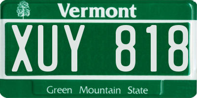 VT license plate XUY818