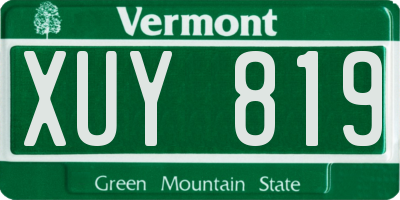 VT license plate XUY819