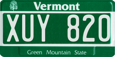 VT license plate XUY820