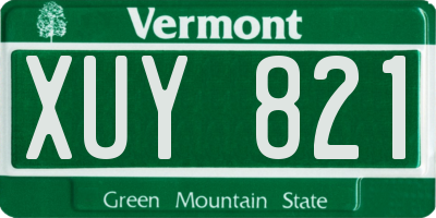 VT license plate XUY821