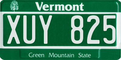 VT license plate XUY825