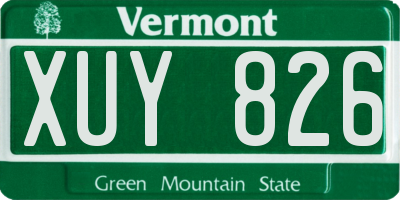VT license plate XUY826