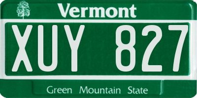 VT license plate XUY827