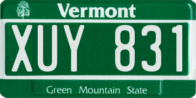 VT license plate XUY831