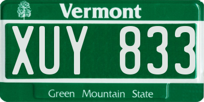 VT license plate XUY833