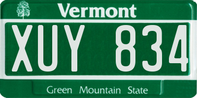 VT license plate XUY834