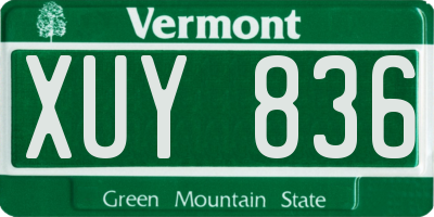 VT license plate XUY836
