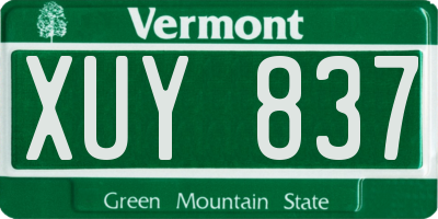 VT license plate XUY837