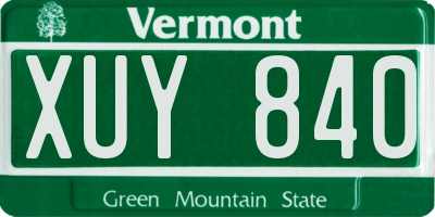 VT license plate XUY840