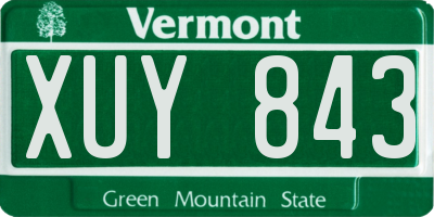 VT license plate XUY843