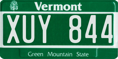 VT license plate XUY844