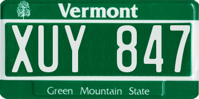 VT license plate XUY847