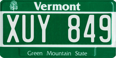 VT license plate XUY849