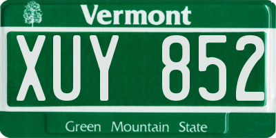 VT license plate XUY852
