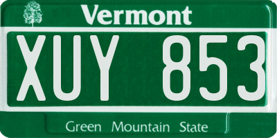 VT license plate XUY853
