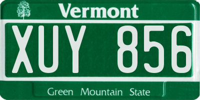 VT license plate XUY856