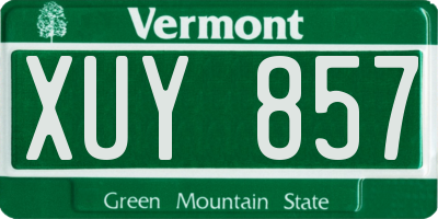 VT license plate XUY857