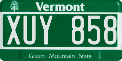VT license plate XUY858