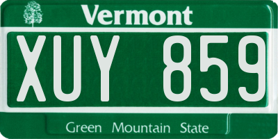 VT license plate XUY859