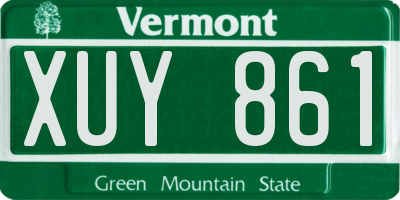 VT license plate XUY861