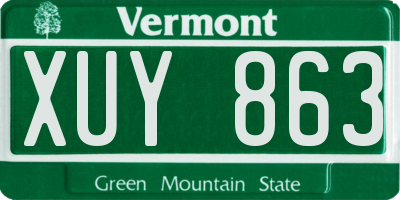 VT license plate XUY863