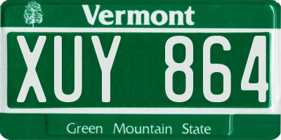 VT license plate XUY864
