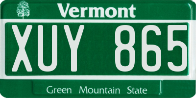 VT license plate XUY865