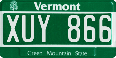 VT license plate XUY866