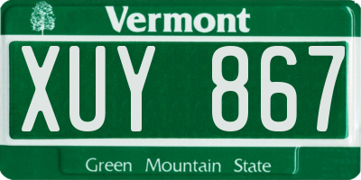VT license plate XUY867