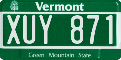 VT license plate XUY871