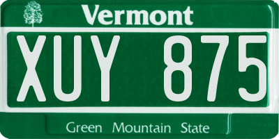 VT license plate XUY875